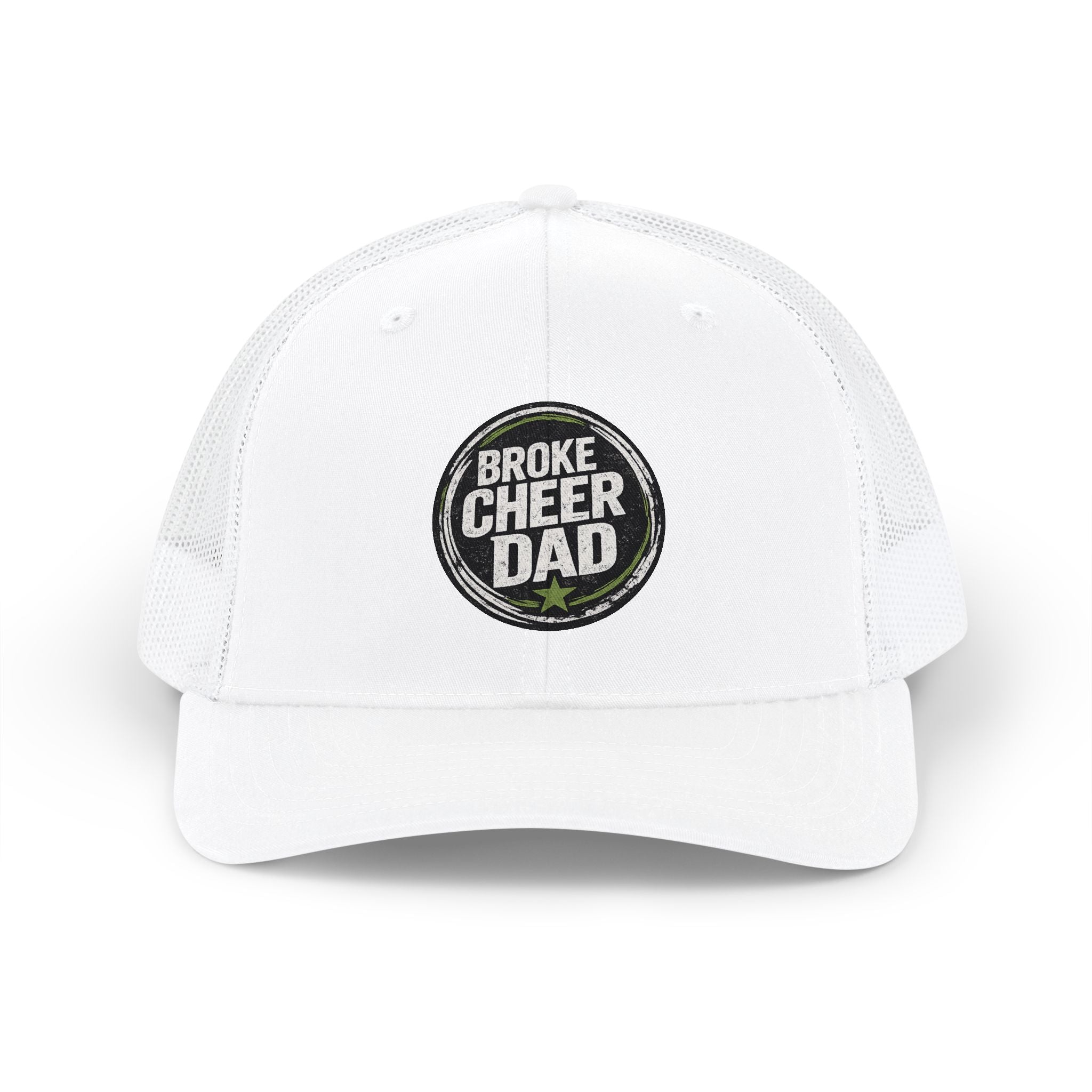 Broke Cheer Dad Snapback Trucker Cap —  Dad Hat for Cheer Parents