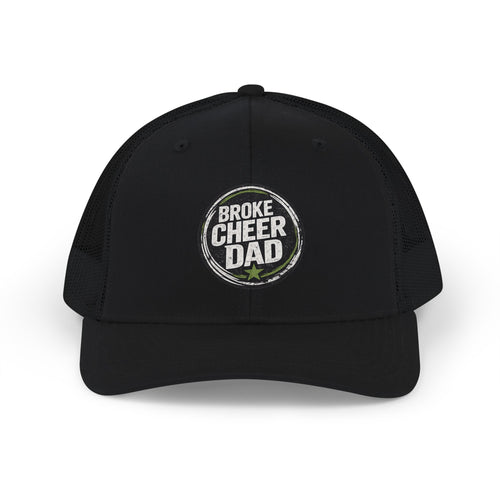 Broke Cheer Dad Snapback Trucker Cap —  Dad Hat for Cheer Parents