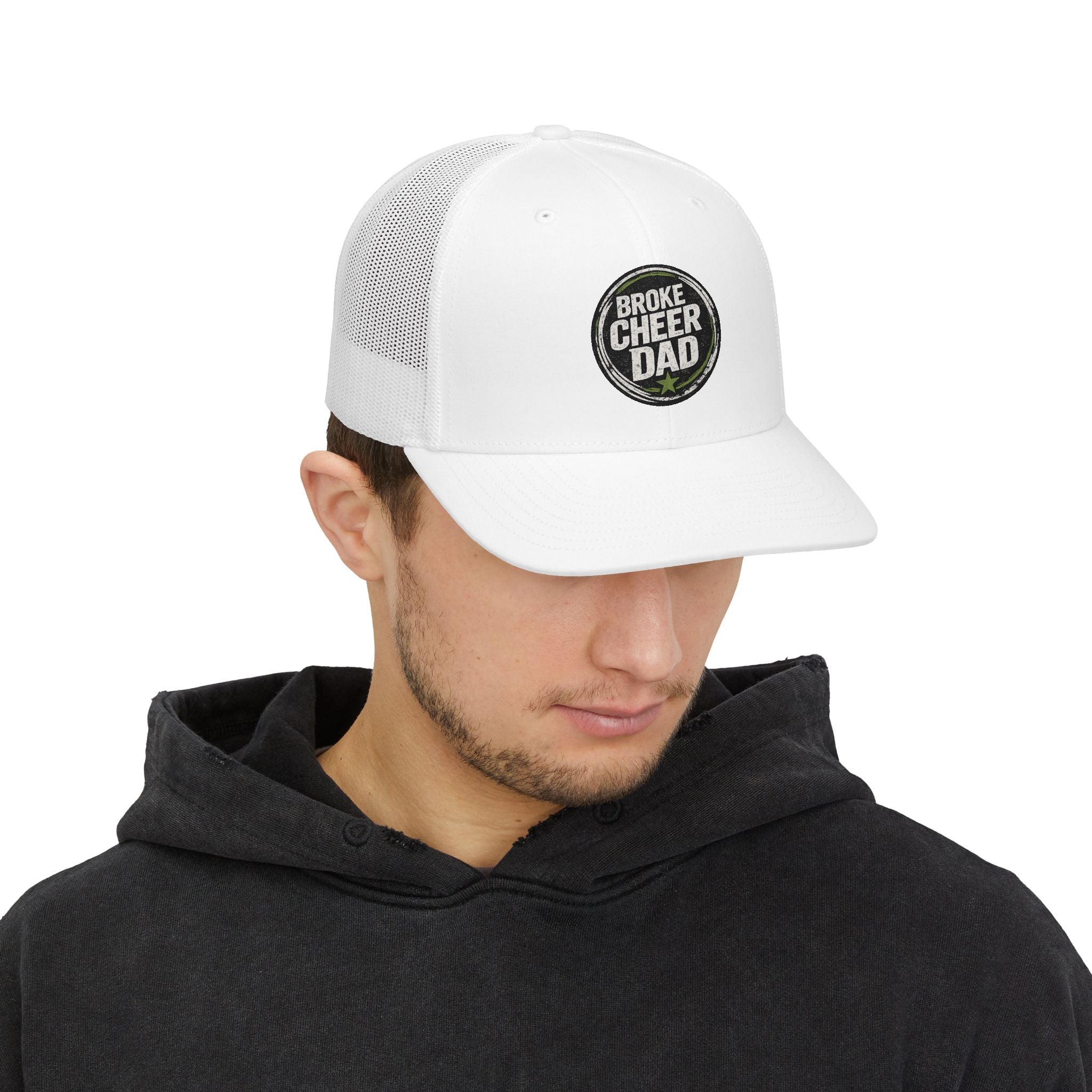 Broke Cheer Dad Snapback Trucker Cap —  Dad Hat for Cheer Parents